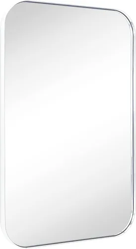 Miniatura 11 de Espejo de pared rectangular redondeado de níquel cepillado de 22 x 30 pulgadas, espejo de pared rectangular con marco de metal de acero inoxidable