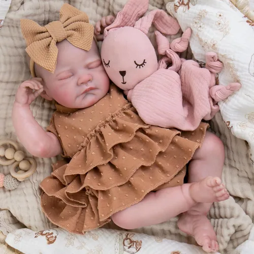 Miniatura 2 de Aori - Muñecas bebés Reborn realistas - Muñeca recién nacida durmiente de 20 pulgadas, niña realista con set de alimentación y atuendo - Cuerpo
