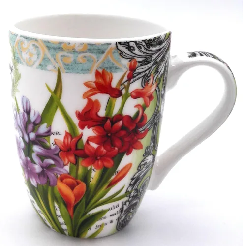Miniatura 5 de 6903 Uniware - Juego de 4 tazas de porcelana Newbone de 11 onzas