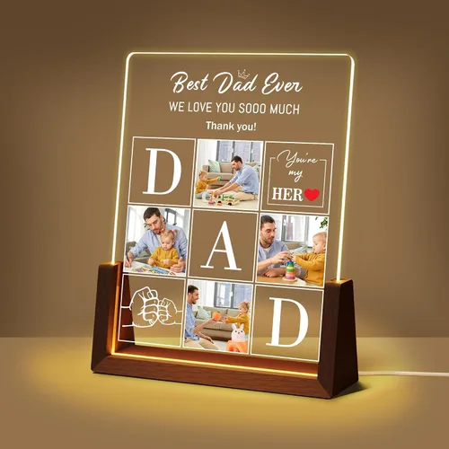 Miniatura 12 de Regalos de cumpleaños personalizados para el día del padre, para papá, de hija, hijo, esposa, marco de fotos con placa acrílica personalizada