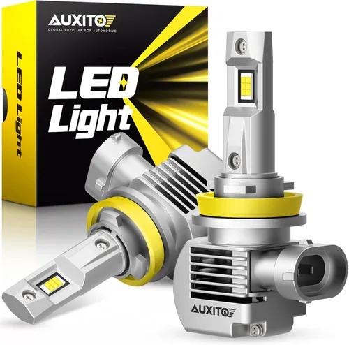 AUXITO Bombillas LED H11, 20000 lúmenes, 100 W por juego, 6000 K blanco frío, bombillas LED H8 H9 para luces antiniebla, Plug and Play, paquete de 2
