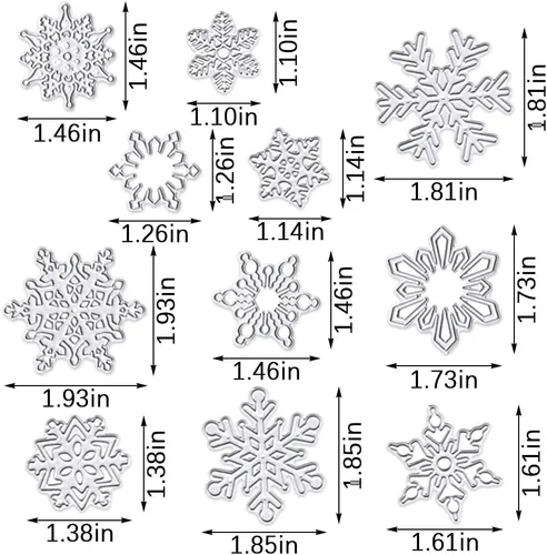 Miniatura 2 de Hying Troqueles de corte de copo de nieve de Navidad para hacer tarjetas, troqueles de nieve de vacaciones de invierno, plantillas de troqueles