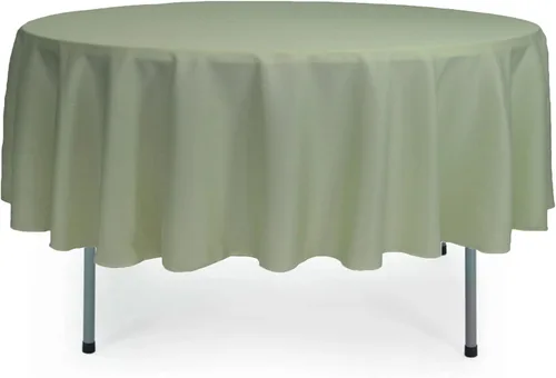 Miniatura 9 de YOUR CHAIR COVERS - Mantel redondo de poliéster prémium de 120 pulgadas - Mantel de lino color champán para mesas redondas estándar