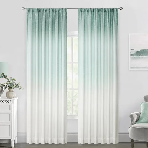 Vision Home Paneles de cortinas para ventana con textura de lino, cortinas semitransparentes para filtrar la luz, 63 pulgadas de largo para sala de