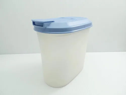 Tupperware Vintage Slim Line - Jarra transparente para refrigerador de 1 cuarto de galón con tapa azul