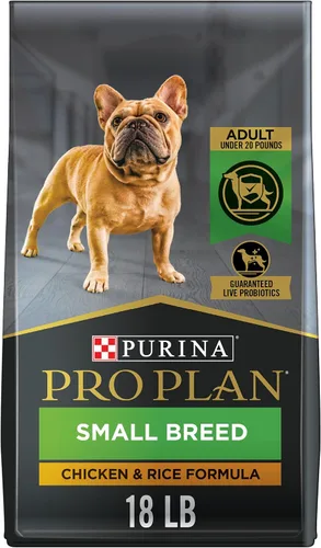Purina Pro Plan - Alimento para perros de raza pequeña con alto contenido de proteínas, fórmula de pollo y arroz, bolsa de 18 libras