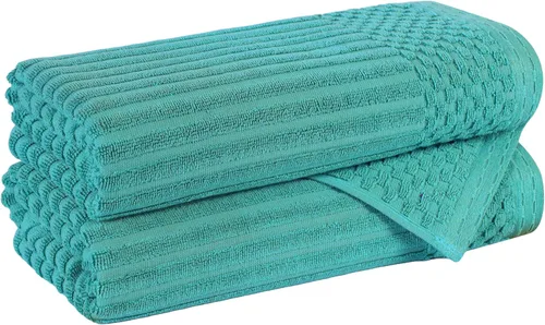 Miniatura 116 de Superior Juego de 6 toallas de algodón sólido y acanalado, toallas de cara de 13 x 13 pulgadas, toallas de mano de 16 x 28 pulgadas, toallas de baño