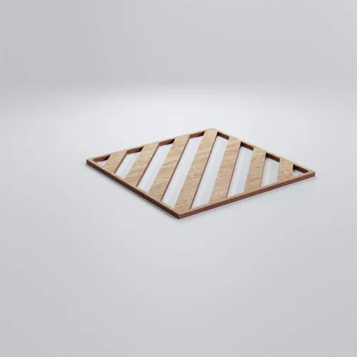 Miniatura 3 de 7 3/8"W X 7 3/8"H Rothwell extra pequeños decorativos Rothwell paneles de pared de madera calado, roble rojo