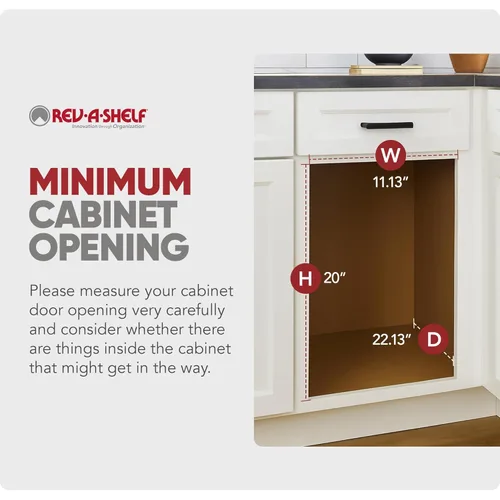 Miniatura 4 de Rev-A-Shelf - Cubo de basura extraíble doble para gabinetes de cocina base, 27 cuartos de galón, 12.5 galones con deslizadores de cierre suave, Gris