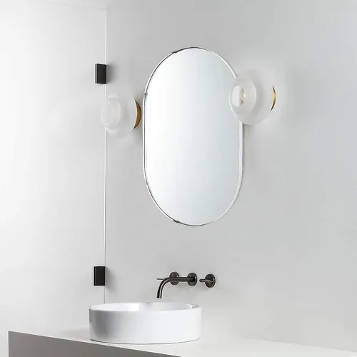 Miniatura 14 de TEHOME Espejo Ovalado de Níquel Cepillado 20x30'' Espejo de Tocador de Baño Plateado Cepillado en Forma de Cápsula/Píldora 30 x 20 pulgadas Espejo