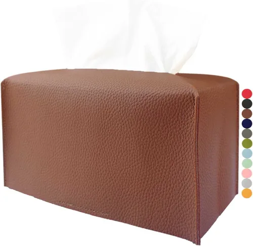 Miniatura 24 de Cubierta de Caja de Paños Grande Rectangular – Soporte de Caja de Paños Rectangular de Tamaño Plus con Cinturón Inferior [JESMINI, Negro] Soporte