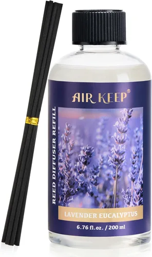 Miniatura 13 de Airkeep recambio de aceite para difusor de varillas con varillas difusoras, 6.76 Fl Oz (200ml) aceites perfumados de vainilla de cachemira