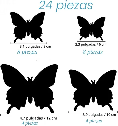 Miniatura 4 de OPSEAM - Calcomanías 3D de mariposa, 24/48 unidades, para decoraciones de pared, fiestas, con imanes (morado, 24)