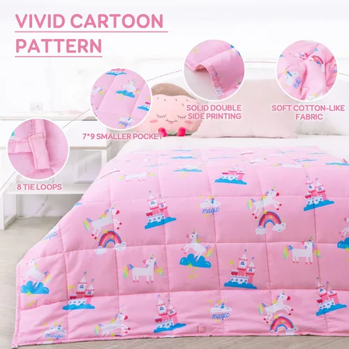 Miniatura 3 de Kivik Manta con peso de 5 libras, transpirable, pequeña y pesada, para dormir y relajarse, para cama, sofá, hogar, escuela, lavable a máquina