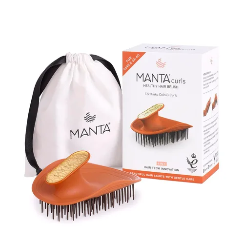 Manta Cepillo de pelo antiroturas para rizos – Cepillo desenredante para cabello rizado y afro, cepillo suave húmedo y seco para mujeres, naranja