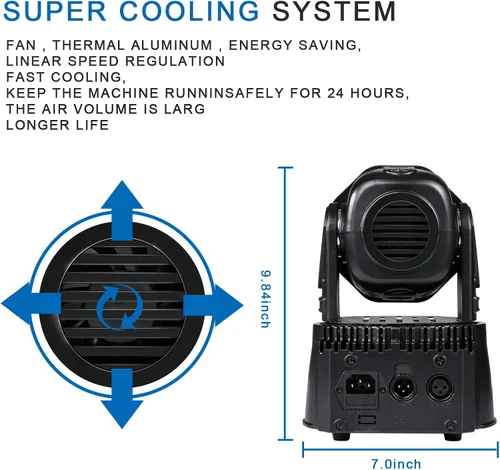 Miniatura 2 de ZKYMZL 7x12W RGBW (4 en 1) Iluminación de la etapa del LED con 9/14 CH por DMX512 Control y Actividades de Sonido - Cabeza móvil Dj Luces