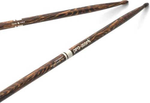 Miniatura 8 de ProMark Classic Forward 2B FireGrain Baquetas, baquetas con acabado lacado, TX2BW-FG, punta de madera ovalada, nogal, 1 par