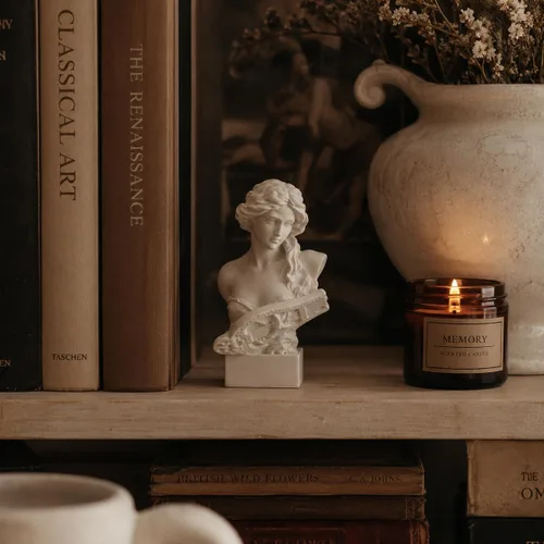 Miniatura 5 de Estatua de Busto de Resina de 2.95 Pulgadas Figurillas de Yeso Mini Escultura de Decoración del Hogar Blanca para Aficionados al Arte-Artemis