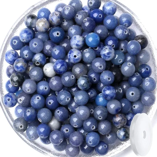 Miniatura 36 de QINJIEJIE 105 piezas de cuentas de piedra de 7 chakras de 8 mm, cuentas naturales redondas sueltas de gemas para pulseras, cuentas de cristal