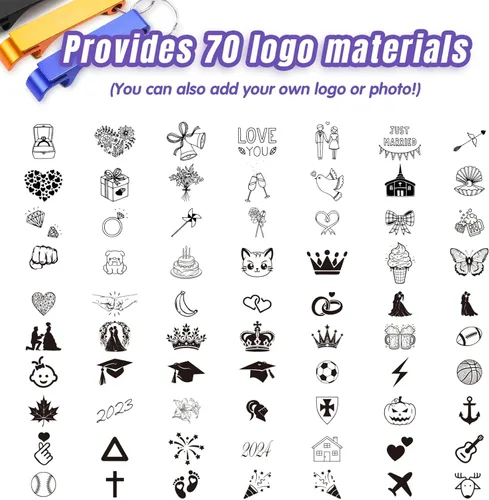 Miniatura 4 de 100 piezas Abrebotellas Personalizados - Llavero Abrebotellas Personalizado para Bodas, Aniversarios, Fiestas, Soporte para Logotipos