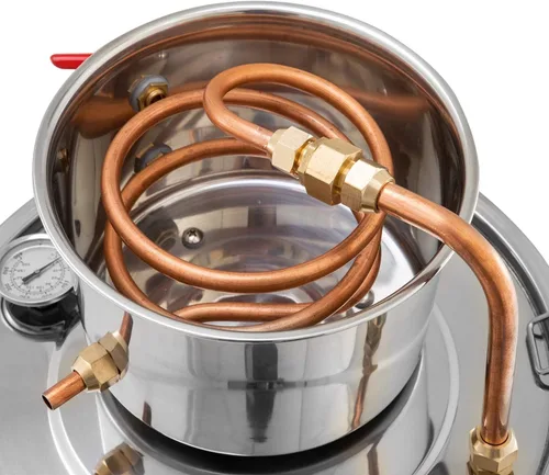 Miniatura 4 de Destilador de acero inoxidable, capacidad de 6 L (1.6 galones), kit completo con termómetro – para agua y vapor/destilación de aceites esenciales