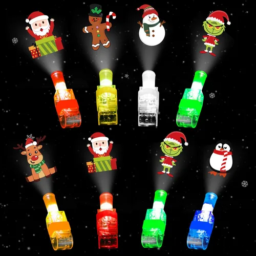Regalos de fiesta de Navidad, 36 piezas de luces LED para dedos que se iluminan, suministros de fiesta que brillan en la oscuridad, juguetes de