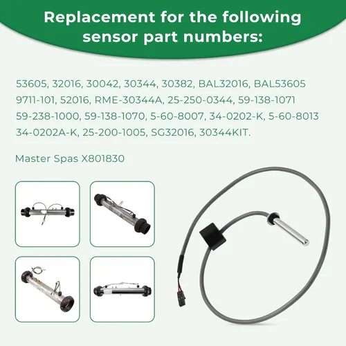 Miniatura 4 de Piezas de repuesto de spa para sistema Balboa Sensor M7 con cable de 24 pulgadas/límite alto, 1/4 pulgadas de diámetro, 2 pines - 1 paquete