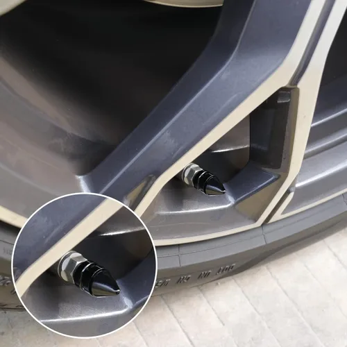 Miniatura 5 de SINGARO Tapones para válvulas de neumáticos de automóvil, 4 piezas universales de aleación de aluminio, accesorios para neumáticos antipolvo