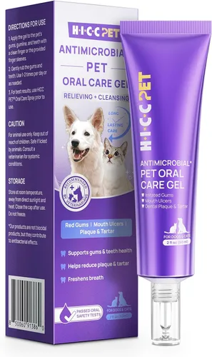 HICC PET Gel de limpieza dental para perros y gatos, alternativa de pasta dental para el cuidado dental canino recomendada por veterinarios para