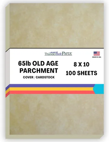 Miniatura 42 de 50 hojas de papel de cubierta de pergamino de la vejez de 65 libras, hojas de colores con peso de cartulina 8.5 x 11 pulgadas, tamaño de carta