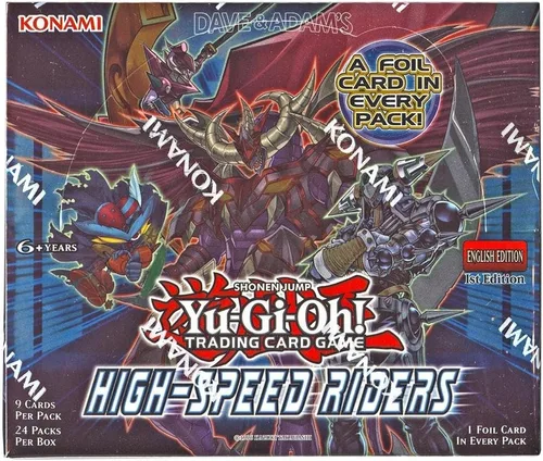 YU-GI-OH! Yugioh High Speed Riders 1ª edición TCG English Booster Box! 24 paquetes de 9 tarjetas, 1 tarjeta holográfica de aluminio por paquete