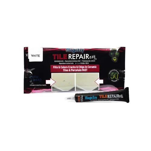 MagicEzy Tile RepairEzy (Blanco) - Relleno de reparación de azulejos de cerámica para reparar astillas y grietas - Adhesión súper fuerte - Cerámica,