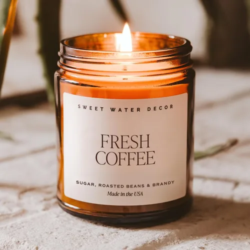 Miniatura 2 de Sweet Water Decor - Vela aromática de soja con aroma a café fresco - Aromas de crema de caramelo, café con leche moca y café Kona para el hogar