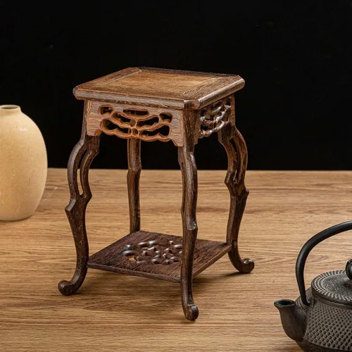 Miniatura 4 de Hermoso soporte de jarrón oriental de palisandro artesanal para jarrones y plantas pequeños
