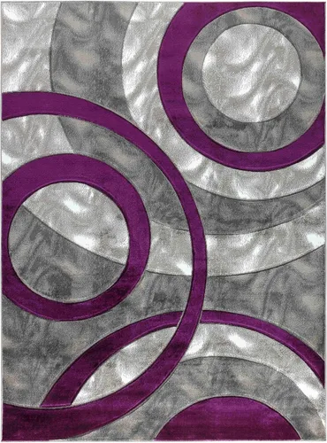 Miniatura 24 de GLORY RUGS Alfombra de área 2x3 marrón, tapete para puerta, círculos modernos, suave, alfombra de piso contemporánea con textura esponjosa