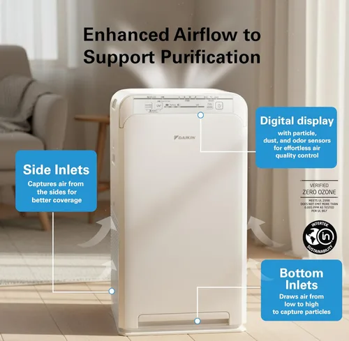 Miniatura 5 de Daikin MCB50YSAU - Purificador de aire de habitación para el hogar, HEPA, carbón activado, prefiltro y luz LED UVC, producto de ozono cero