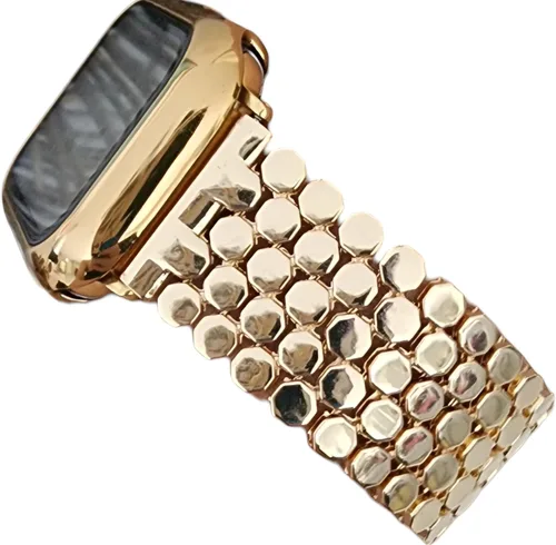 Miniatura 17 de Correas de Metal Dorado Compatibles con Apple Watch Band 38mm 40mm 41mm 42mm 44mm 45mm 46mm 49mm Pulsera de Cadena Elegante para iWatch Series 11 10