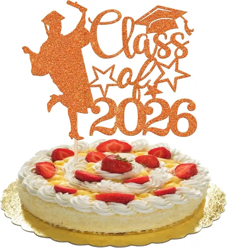 Miniatura 38 de 1 paquete de decoración para tarta de graduación para niña, con purpurina, para diploma, decoración para adultos mayores 2026, para niñas, escuela