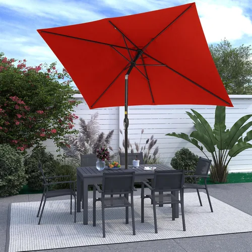 Miniatura 8 de Aok Garden Sombrillas de patio al aire libre de 10 x 6.5 pies para el interior de la piscina, sombrilla de mercado al aire libre con botón