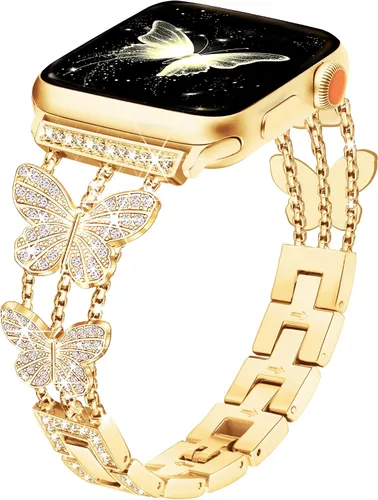 Miniatura 12 de Banda Mariposa Compatible con Correas de Apple Watch de 40mm 41mm 42mm (S11/10) 38mm iWatch SE Series 11 10 9 8 7 6 5 4 3, Correas delgadas