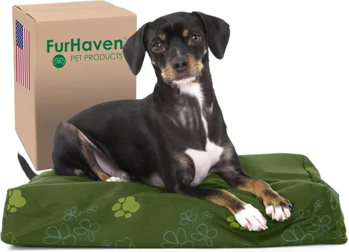 Miniatura 15 de Furhaven Cama ortopédica resistente al agua para perros grandes con funda extraíble lavable, para perros de hasta 95 libras – Colchón de lona Oxford