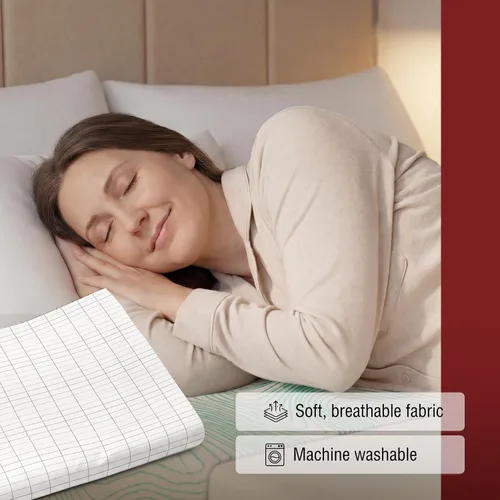 Miniatura 5 de Sábana de cama, sábana de tierra, sábana bajera ajustable de algodón orgánico para cama, 95% algodón orgánico, 5% fibra plateada con cable