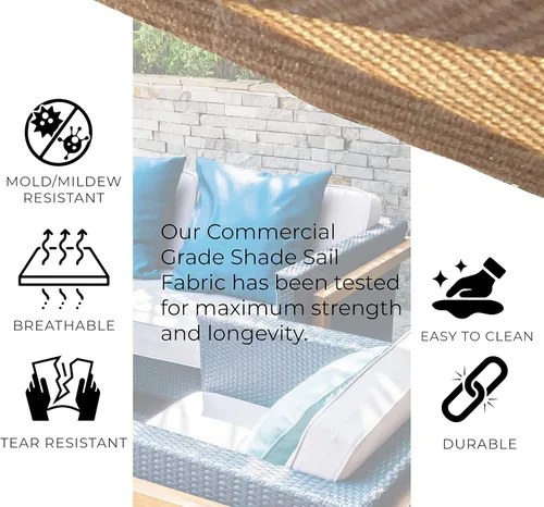 Miniatura 4 de BACKYARD EXPRESSIONS PATIO · HOME · GARDEN Toldo triangular de 10 x 10 x 10 pies, toldo resistente a la intemperie con bloqueo UV Patio trasero