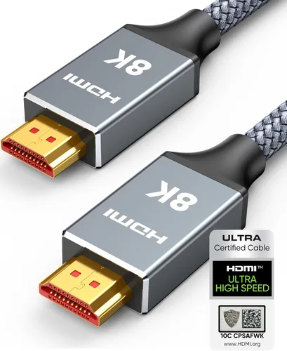 Miniatura 11 de Capshi Cable HDMI 2.1 de 2 pies 8K 4K a 120Hz, cable de alta velocidad de 48 Gbps para PS5/4, TV, consola de juegos, monitor, 8K @60Hz, 2K @240Hz
