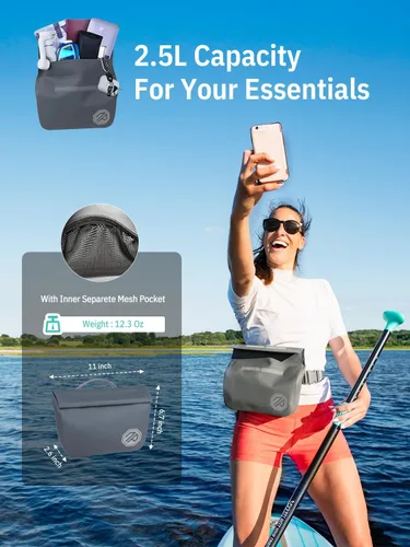 Miniatura 5 de niphean IPX7 - Bolso riñonera impermeable con cierre magnético de una mano, resistente bolsa seca para kayak, tabla de remo, accesorios esenciales