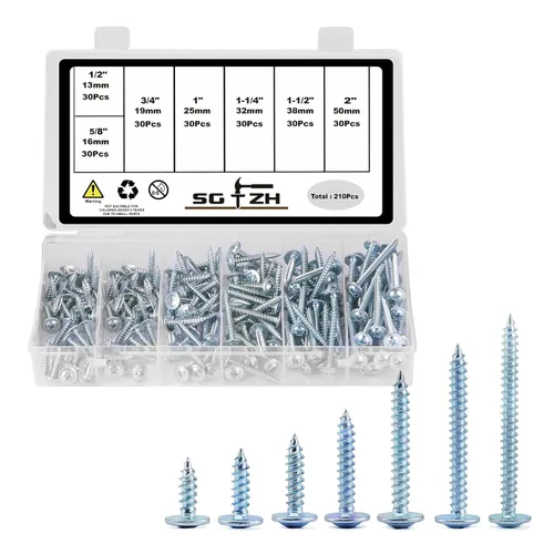 Miniatura 19 de #8 x 5/8 "Tornillo de madera 500 piezas de acero de aleación estándar hilo truss cabeza rápida autorroscante por SG TZH plata - aleación de acero