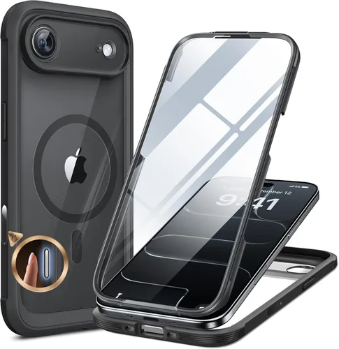 Miniatura 171 de Miracase Funda para iPhone 13 de 6.1 pulgadas, [sin burbujas] funda de teléfono de cuerpo completo con pantalla de vidrio completa integrada, sin