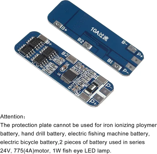 Miniatura 7 de 4 unids 3S 12V 10A BMS Tablero de protección de batería de litio Liion Cargador módulo de protección