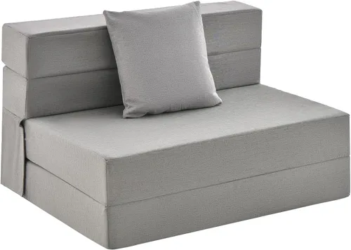 Miniatura 10 de Giantex Sofá cama plegable de 6 pulgadas con almohada, colchón de triple pliegue con espuma de alta densidad, sofá plegable con reposacabezas, cama