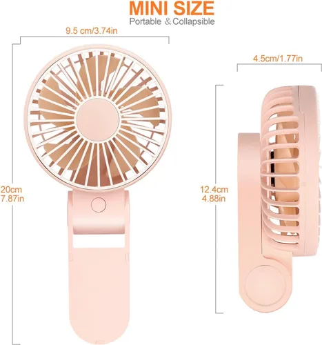 Miniatura 2 de TriPole Mini ventilador de mano USB, ventilador portátil recargable con pilas, ventilador de escritorio plegable de 3 velocidades, ventilador